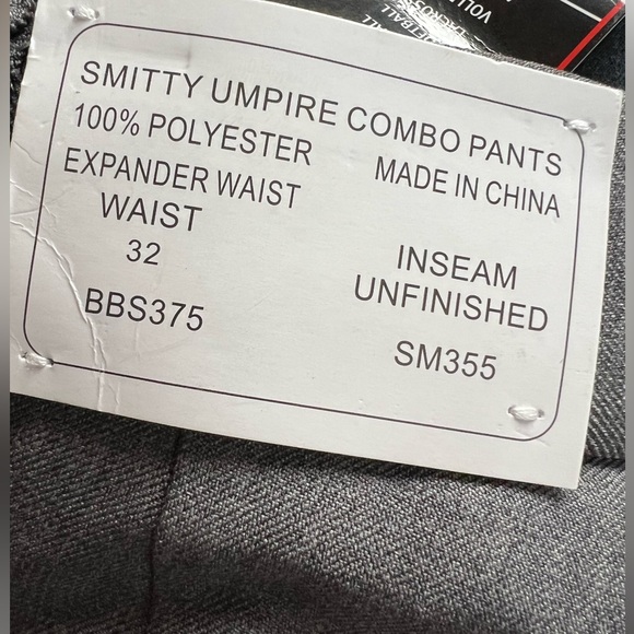NWT Smitty umpire Combo Pants - 32 - Picture 8 of 8